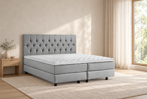 Actie Boxspring Capitonné Lichtgrijs