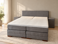 Madrid de Luxe grijze elektrische boxspring met glad hoofdbord en twee losse onderboxen